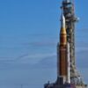 Nasa’s mega Moon rocket arrives at launch pad for Artemis II mission